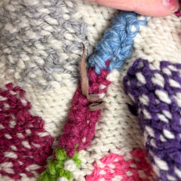 Vintage 90’s Amano Handknitted Ceramic Button Wool Sweater - Picture 5 of 7